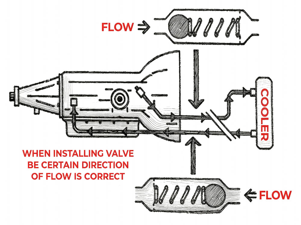 One way valve installation direction